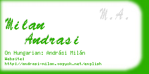 milan andrasi business card